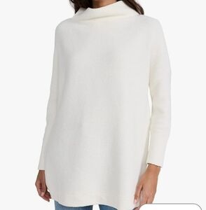 Free People Ottoman Slouchy Oversized Ribbed Knit Tunic Sweater in Ivory Size S